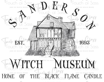 Sanderson Sister Witch Museum, png-bestand: Black Flame Candle Design (digitale download)