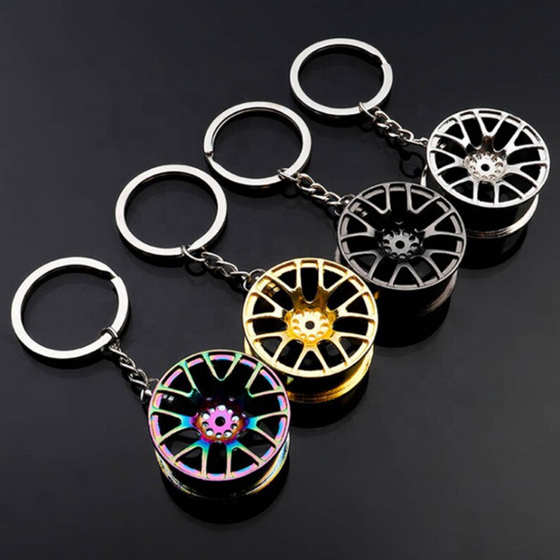 Car Wheel Keychain Etsy
