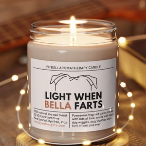 Pitbull Gifts, Personalized Pit Bull Gifts, Funny Pitty Mom Candle, Custom Pitbull Momma Gift, Pitbull Dog Dad Gift Pittie Owner Lover Humor