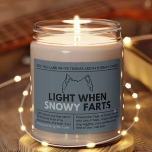 Westie Gifts, Personalized Westie Candle, Funny Custom Westie Mom Gift, Westie Humor Dog Dad Gift, West Highland Terrier Lover Dog Gag Gift