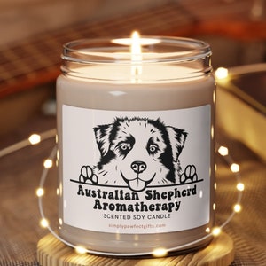 Australian Shepherd Gifts, Funny Aussie Mom Gift, Cute Australian Shepherd Aromatherapy Dog Candle, Aussie Dog Dad Gift, Dog Owner Gift