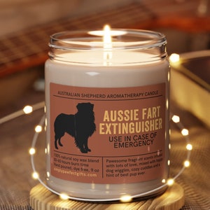 Australian Shepherd Gifts, Funny Aussie Mom Gift, Australian Shepherd Dog Candle, Aussie Humor Dog Dad Gift, Dog Owner Gift for Aussie Lover
