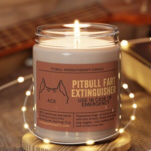 Pitbull Gifts, Personalized Pit Bull Gifts, Funny Pitty Mom Candle, Custom Pitbull Momma Gift, Pitbull Dog Dad Gift Pittie Owner Lover Humor