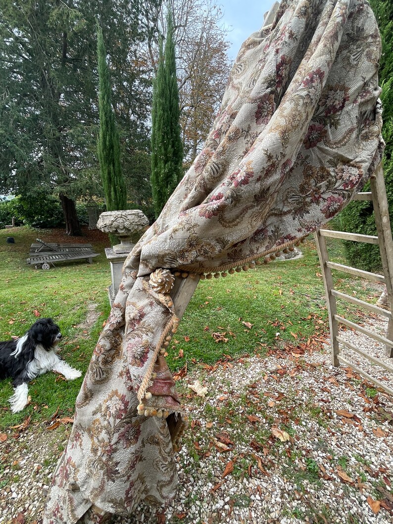 Large Antique French Chateau Curtain and Swags Etsy