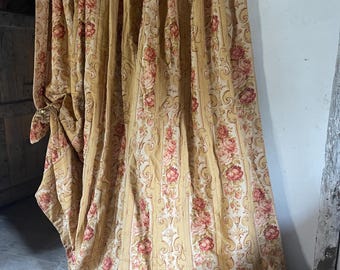 Vintage Bespoke floral linen curtains