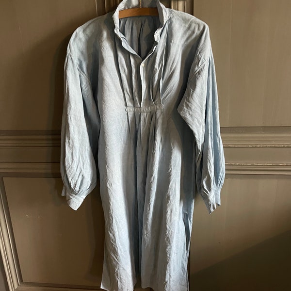 french garden chore smock in antique french original linen