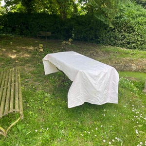 french old vintage faded table cloth