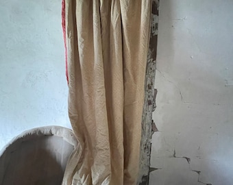 Antique heavy lined French door curtain