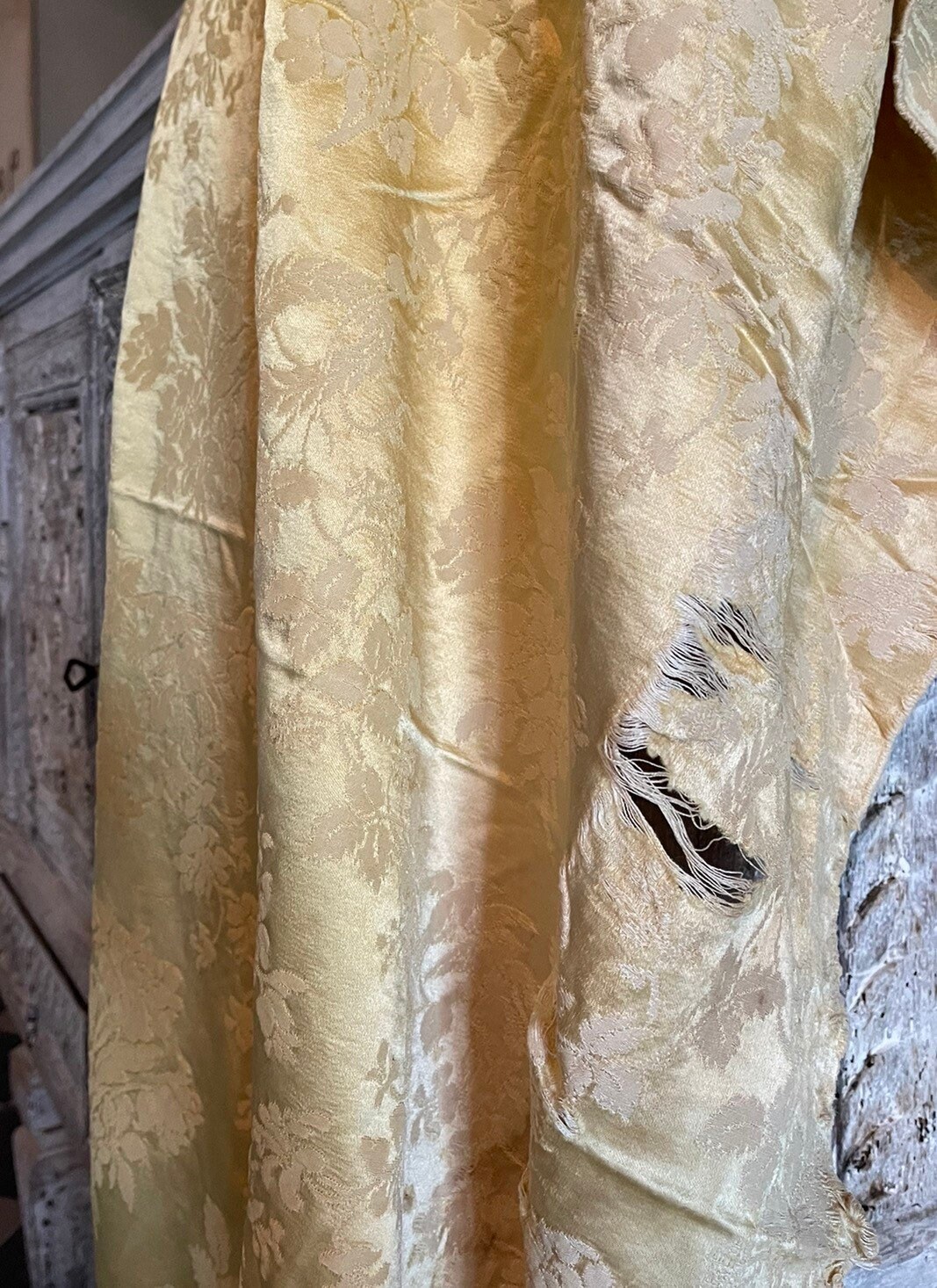 Antique Yellow Silk Curtain... Etsy