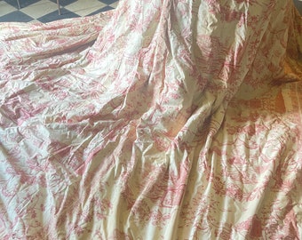 Heavy  Chateau toile de Jouy  interlined curtains ,