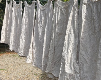 19 th c french  linen chore dresses