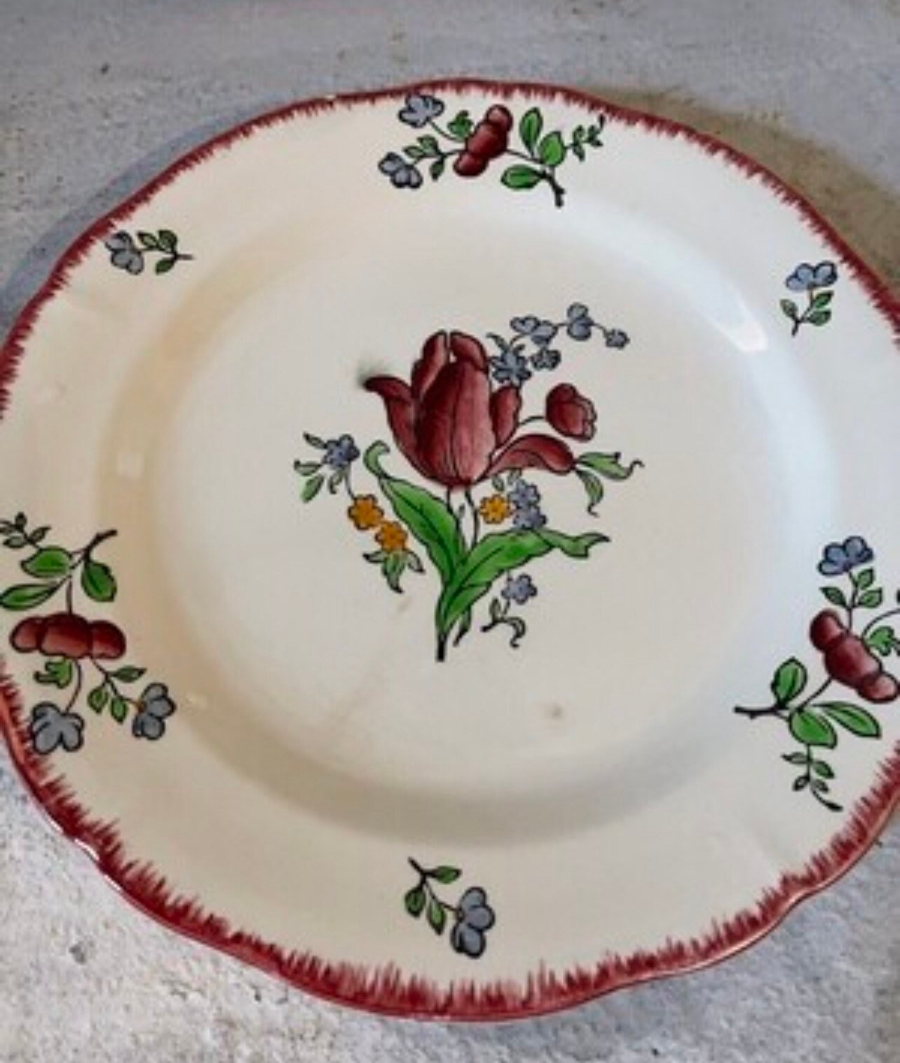 4 Assiettes Français Vintage