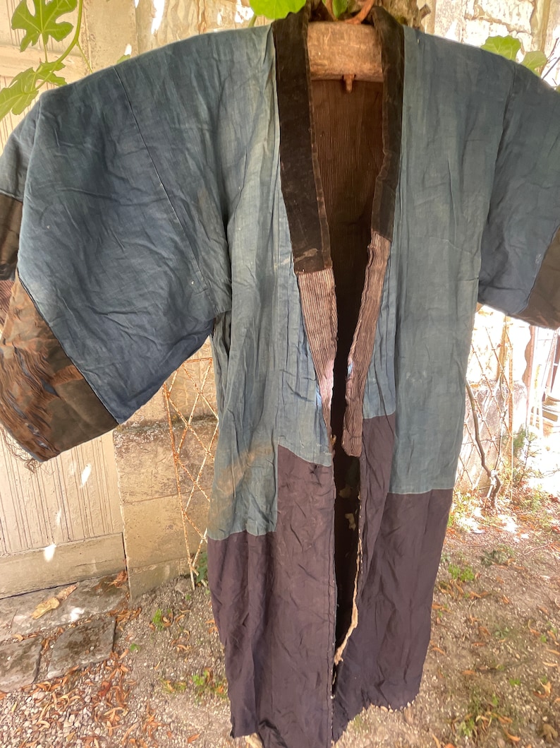 Frayed Robe Indigo Japanese Boro Antique Robe - Etsy