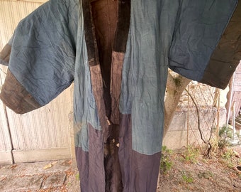 Indigo Japanese boro antique robe