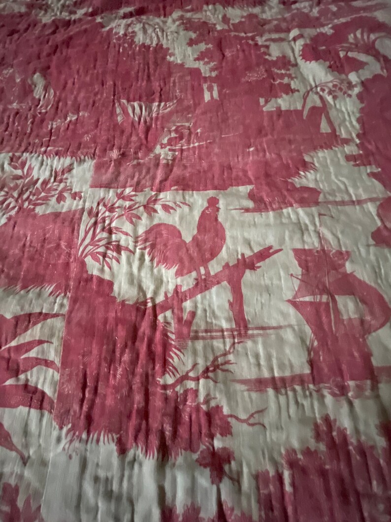 18 th century Toile de Jouy bed cover image 4