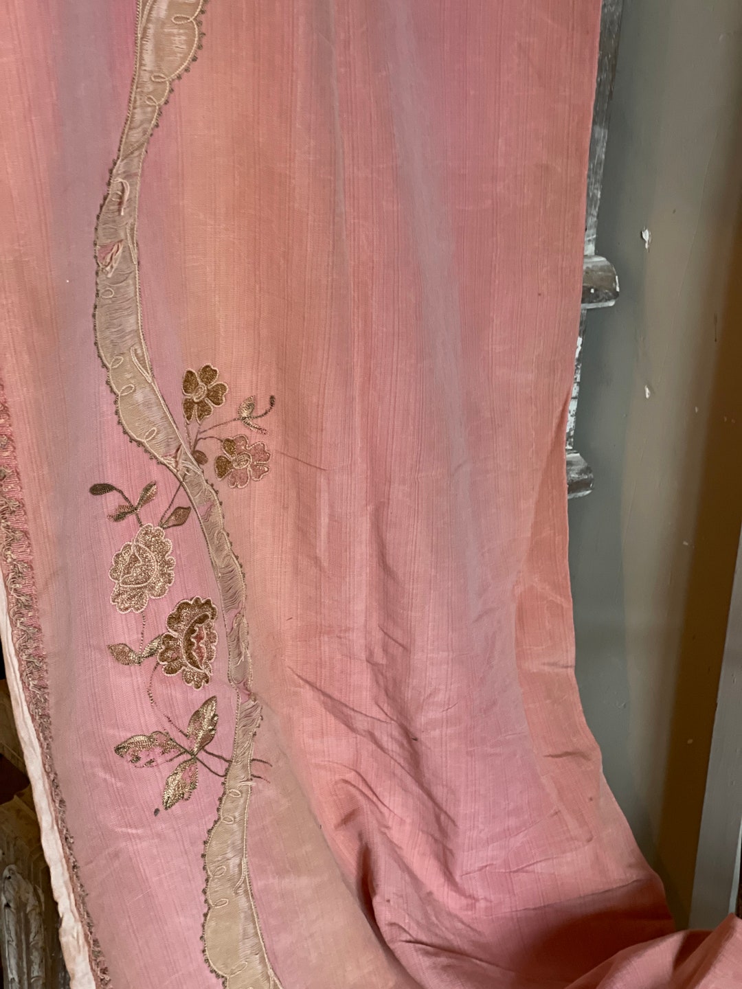 French Antique Curtain Panel Etsy