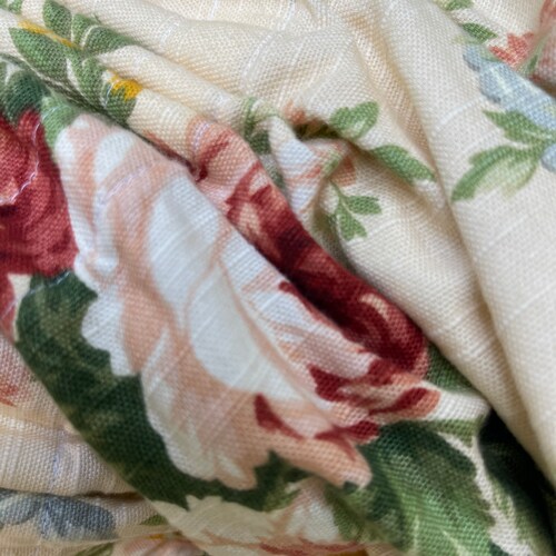 Vintage floral linen shops curtains