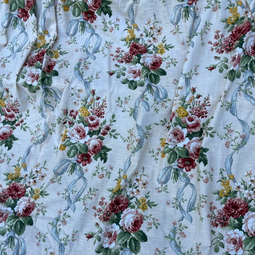 Vintage floral linen shops curtains