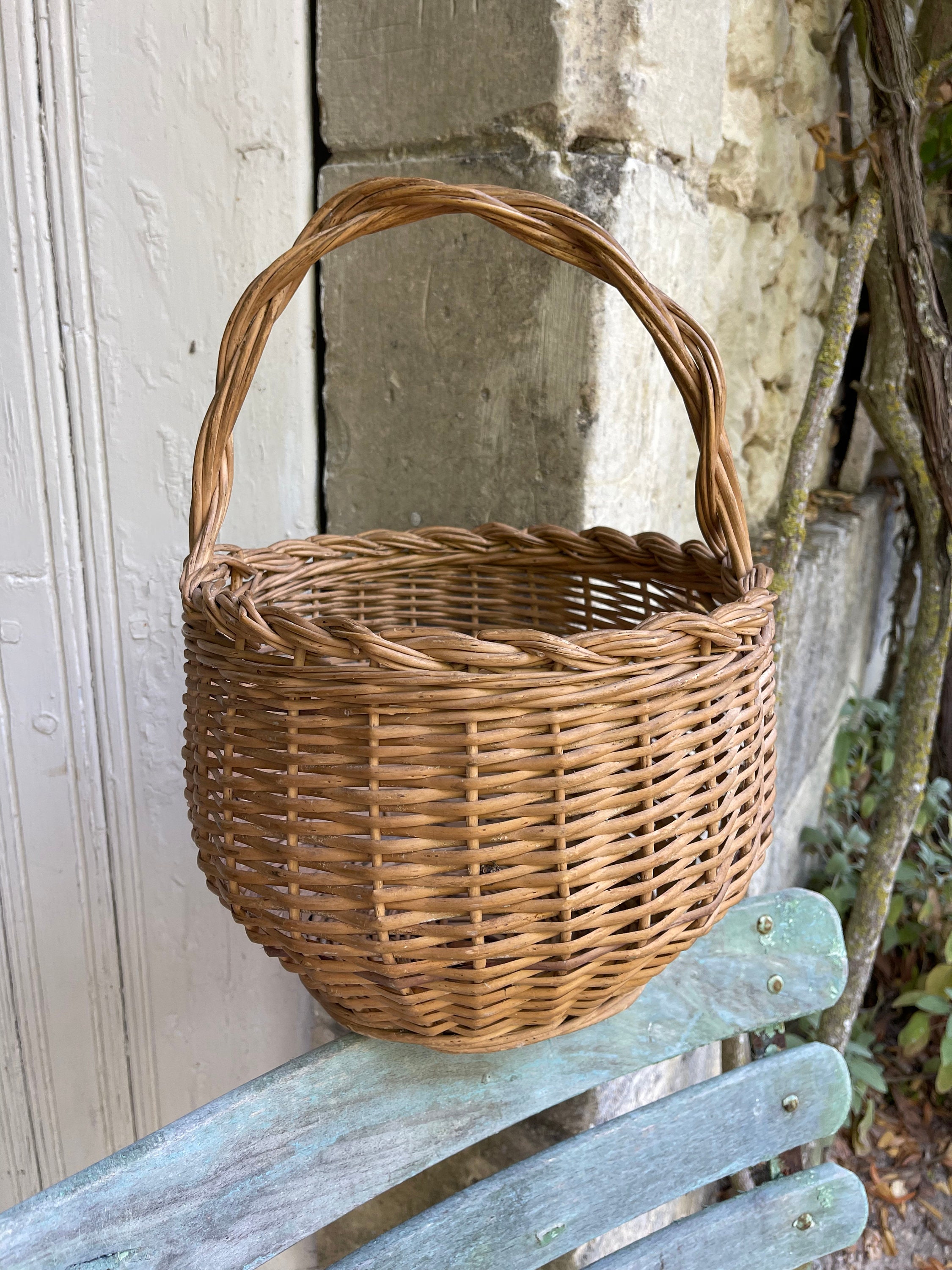 Jane Birkin Basket - Medium, Market Bag, Round Wicker Basket, Panier Rond, Basket of Mimbre Fruit Basket Panier Jane Birkin, Jane Birkin Korb