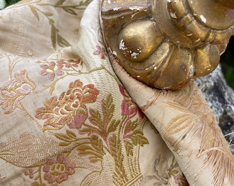 19thc French Chateau silk curtain