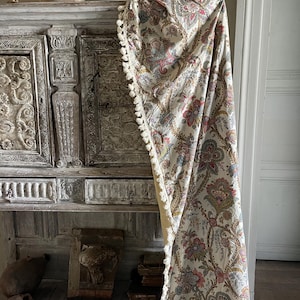 Antique French Indienne cotton curtains