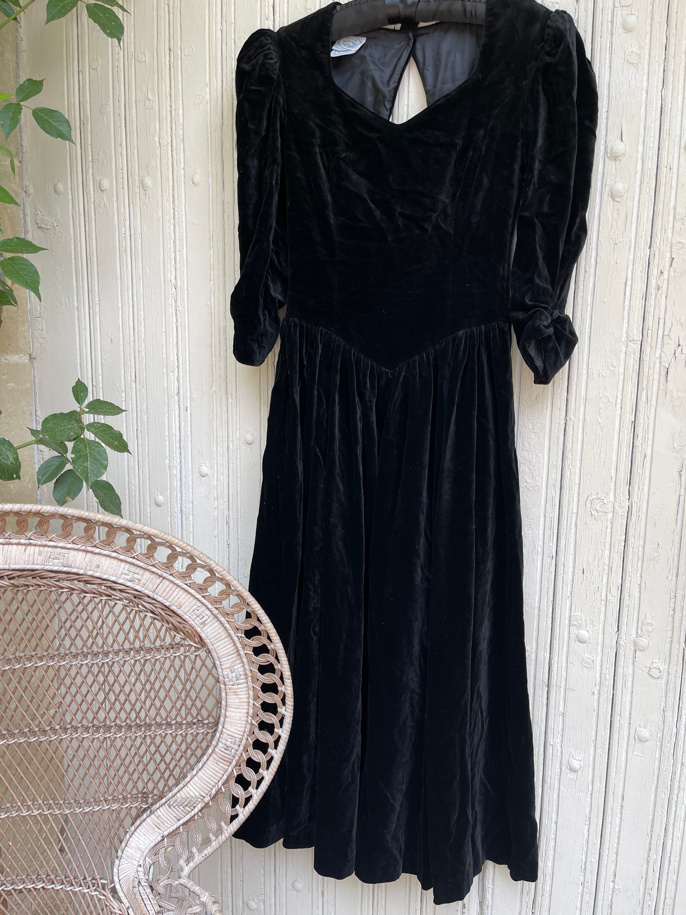 Laura Ashley Vintage Velvet Dress Etsy