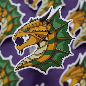 Dragão D20 de bronze Adesivos de <br> Entrega Rápida? Adesivos D&D | Adesivos de vinil