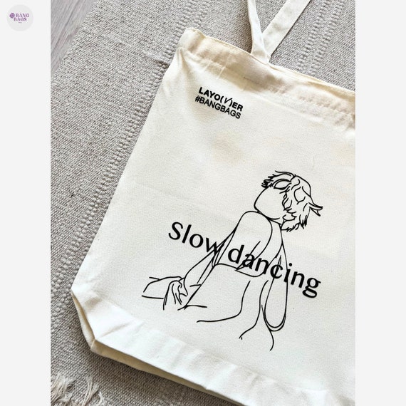 BTS Taehyung V Layover Slow Dancing Canvas Tote Bag V Bag Kpop 