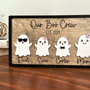 Boo Crew Sign | Personalized Halloween Sign | Personalized Fall Decor | Family Halloween Sign