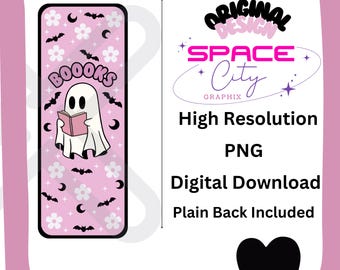 Segnalibro digitale Spooky Ghost "BOOOks" - Simpatico e divertente amico della lettura di Halloween!
