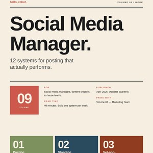 Claude AI para gestores de redes sociales / 12 sistemas para la creación de contenido por lotes, biblioteca de ganchos y priorización de la interacción / Guía digital en PDF