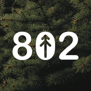 Vermont 802 Simple Pine Tree Vinyl Decal | Laptop Decal | Car Decal | Water Bottle Decal
