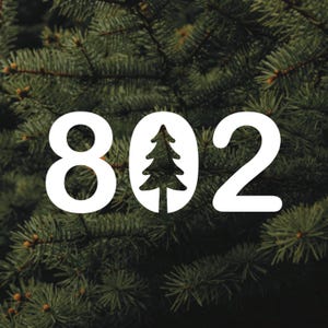 Vermont 802 Pine Tree Vinyl Decal | Laptop Decal | Car Decal | Water Bottle Decal
