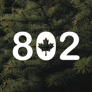 Vermont 802 Maple Vinyl Decal | Laptop Decal | Car Decal | Water Bottle Decal