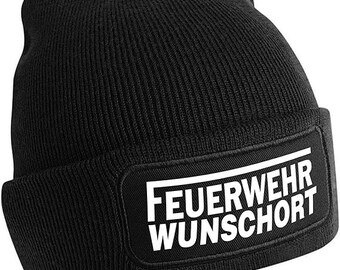 Beanie Wunschort | Feuerwehr | Mütze Unisex Strickmütze Wintermütze Farbauswahl warme weiche Skimütze Kopfbedeckung für Après-Ski