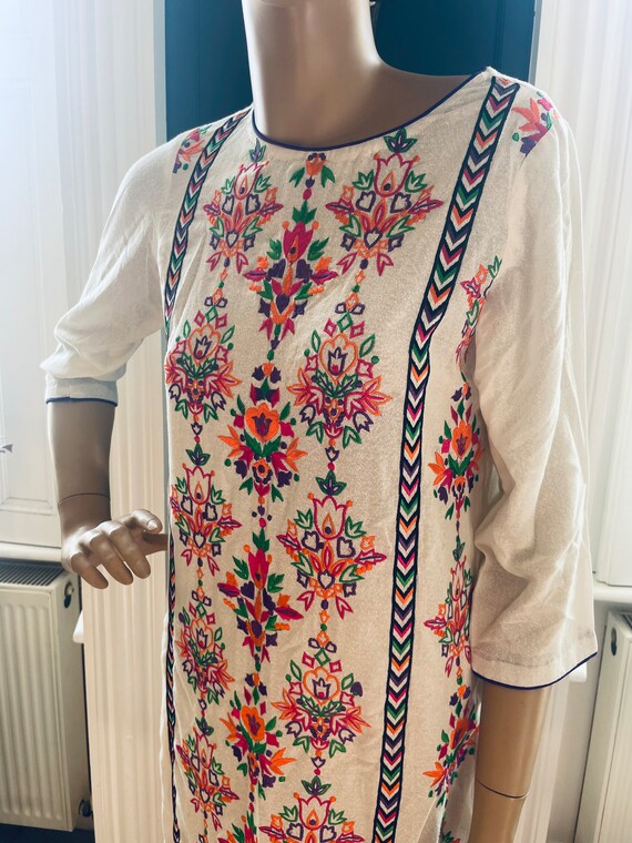 Beautiful Festival White Embroidered dress/top si… - image 3