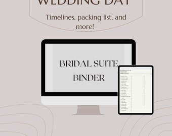 All included Bridal Suite templates with Packing list, Checklists & Timelines