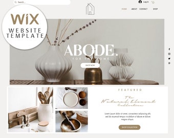 WIX Store Template - Website Design for Commerce  - WIX Natural Theme - Wix Templates - Minimal Store Themes - Website
