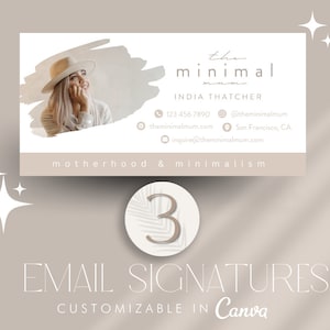 Minimalistische sjabloon voor e-mailhandtekening: bewerkbaar in canva (digitale download)