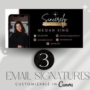 Canva メール署名テンプレート：Sincerely Social テーマ（デジタルダウンロード）