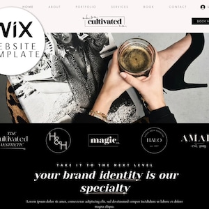 Wix Website Template - Social Media Manager - Website Design - Virtual Assistant - Wix Themes - Branding - Marketing Management - Luxury