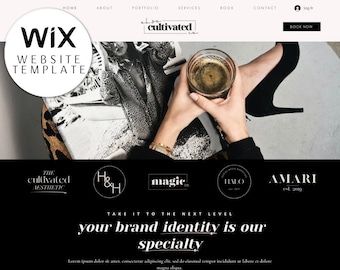 Wix Website Template - Social Media Manager - Website Design - Virtual Assistant - Wix Themes - Branding - Marketing Management - Luxury