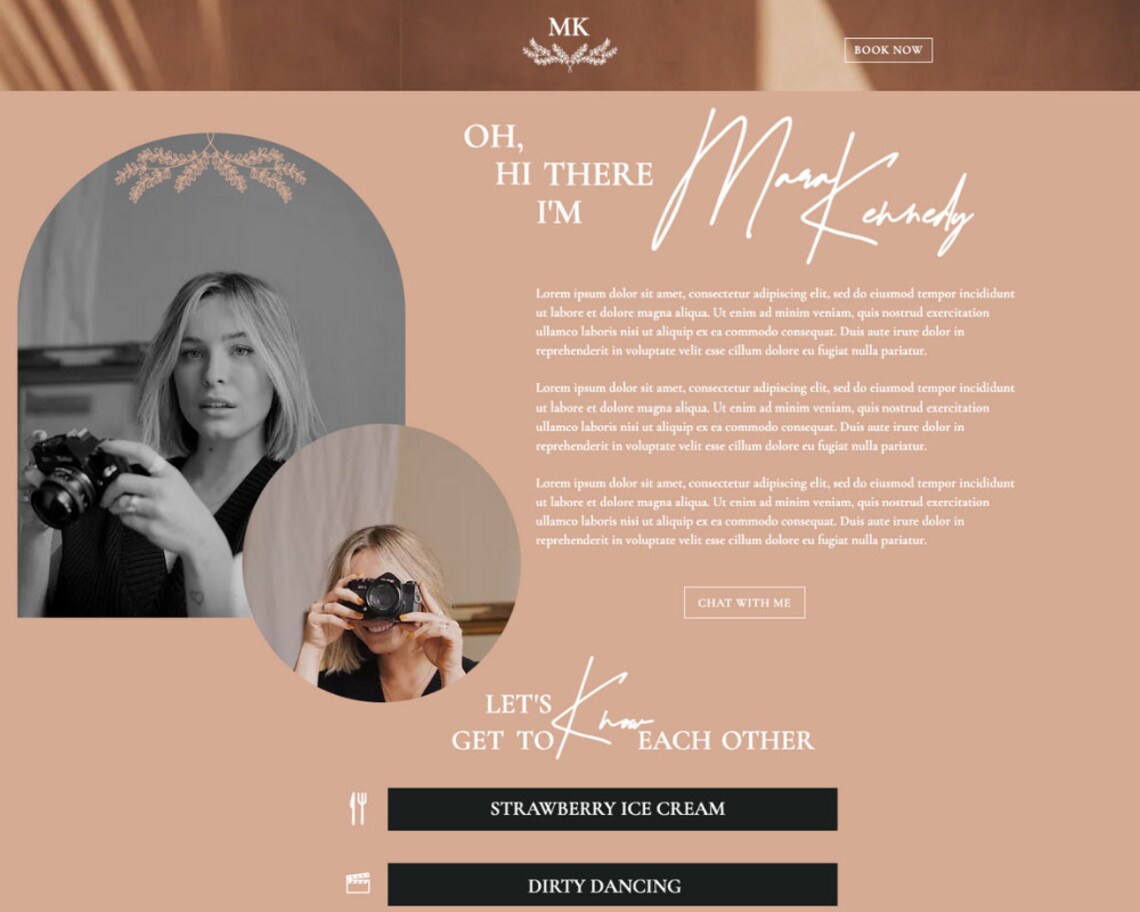 WIX Photography Template site Design for Wedding Etsy