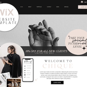 Wix Website Template - Social Media Manager - Website Design - Virtual Assistant - Wix Themes - Branding - Marketing Management - VA