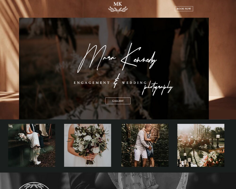 WIX Photography Template site Design for Wedding Etsy