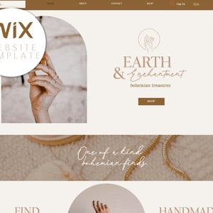 WIX Boho Store Template - Website Design for Sellers  - WIX Bohemian Theme - Wix Templates - Neutral Themes - Website - Neutral