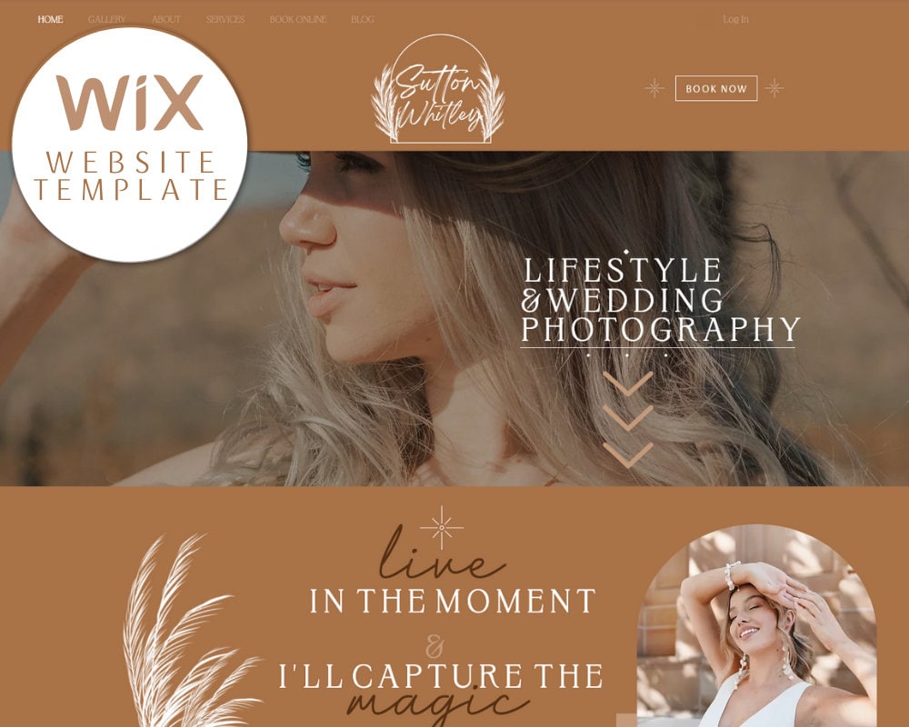 WIX Photography Template Website Design for Wedding Etsy WIX Photography Template Website Design for Wedding Etsy