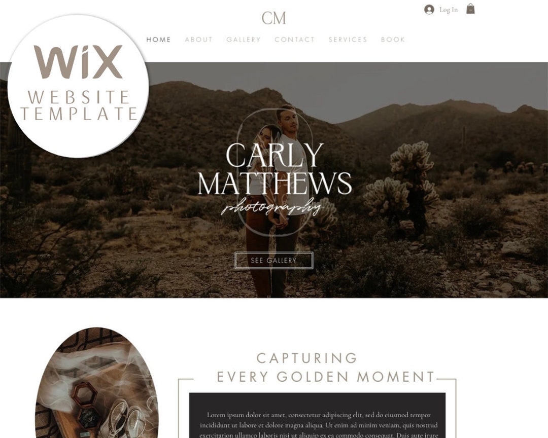 WIX Photography Template site Design for Wedding Photographer WIX
