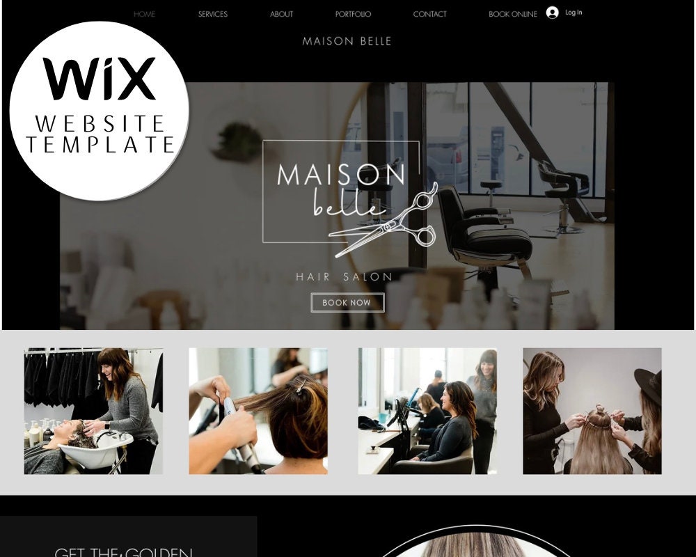 Salon Website Template Hair Salon Website WIX Website Template Black Salon Website Template Hair Salon Website WIX Website Template Black