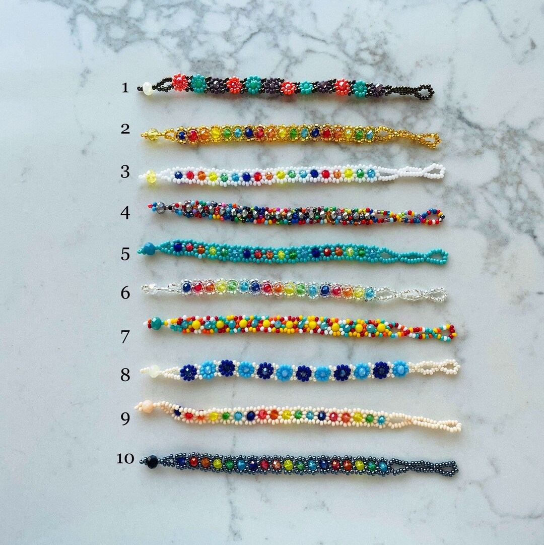 girls-small-daisy-beaded-bracelets-little-girls-young-kids-etsy